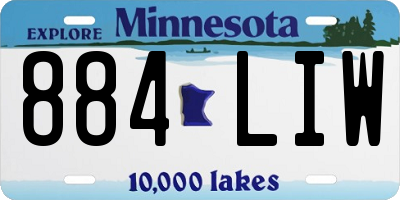 MN license plate 884LIW