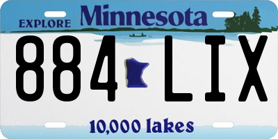 MN license plate 884LIX