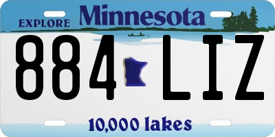 MN license plate 884LIZ