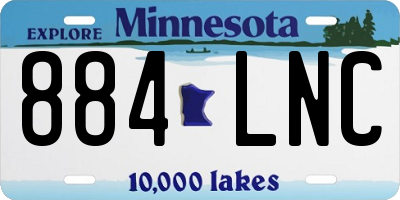 MN license plate 884LNC