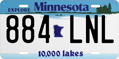 MN license plate 884LNL