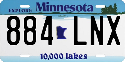 MN license plate 884LNX