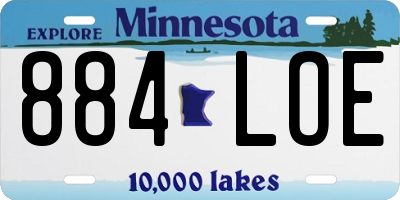 MN license plate 884LOE