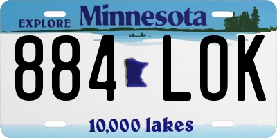 MN license plate 884LOK