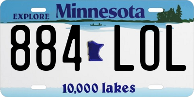 MN license plate 884LOL
