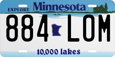 MN license plate 884LOM