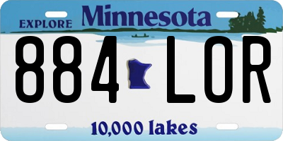 MN license plate 884LOR