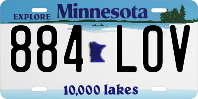 MN license plate 884LOV