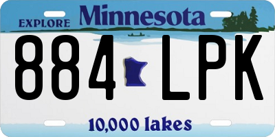 MN license plate 884LPK