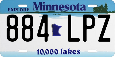 MN license plate 884LPZ