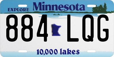 MN license plate 884LQG