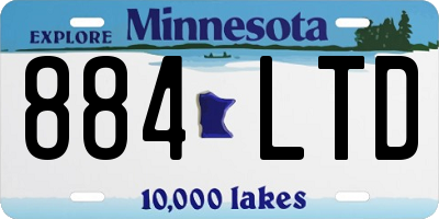 MN license plate 884LTD