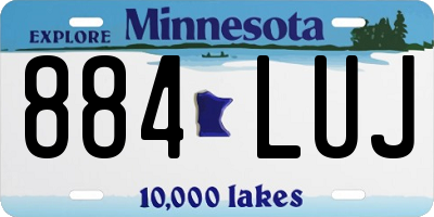MN license plate 884LUJ
