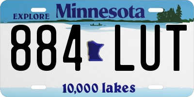 MN license plate 884LUT