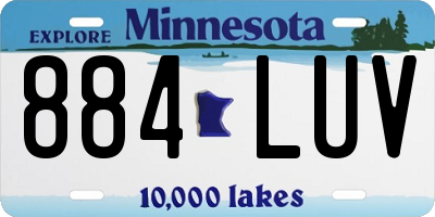 MN license plate 884LUV