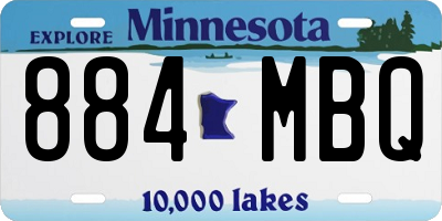 MN license plate 884MBQ