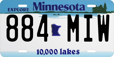 MN license plate 884MIW