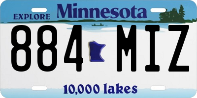 MN license plate 884MIZ