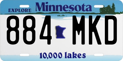 MN license plate 884MKD
