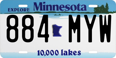 MN license plate 884MYW