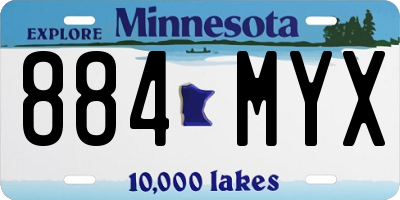 MN license plate 884MYX