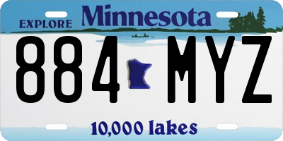 MN license plate 884MYZ
