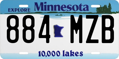 MN license plate 884MZB