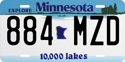 MN license plate 884MZD