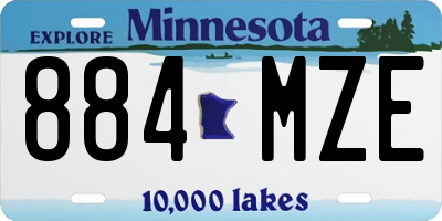 MN license plate 884MZE