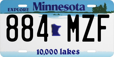 MN license plate 884MZF