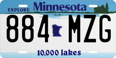 MN license plate 884MZG