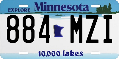 MN license plate 884MZI