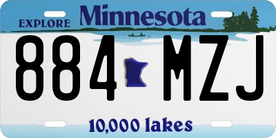MN license plate 884MZJ