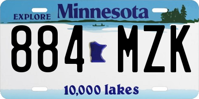 MN license plate 884MZK