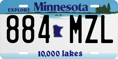 MN license plate 884MZL