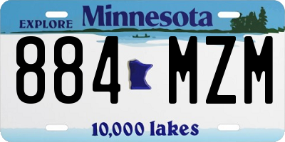MN license plate 884MZM