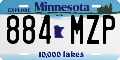 MN license plate 884MZP