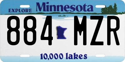 MN license plate 884MZR