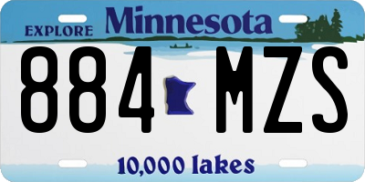 MN license plate 884MZS