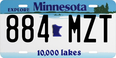 MN license plate 884MZT