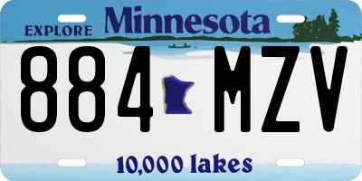 MN license plate 884MZV