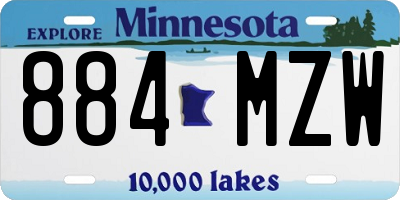 MN license plate 884MZW
