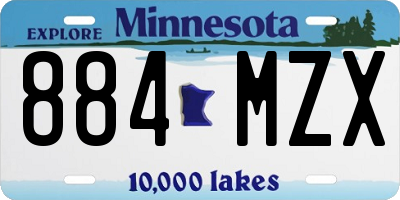 MN license plate 884MZX