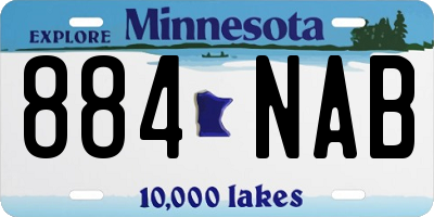 MN license plate 884NAB