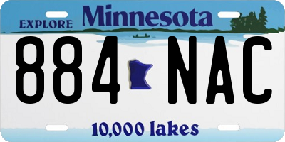MN license plate 884NAC