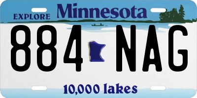 MN license plate 884NAG