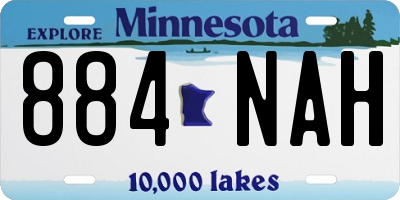 MN license plate 884NAH