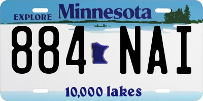 MN license plate 884NAI