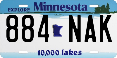 MN license plate 884NAK
