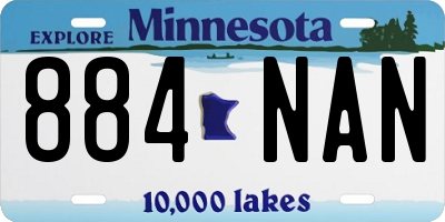 MN license plate 884NAN